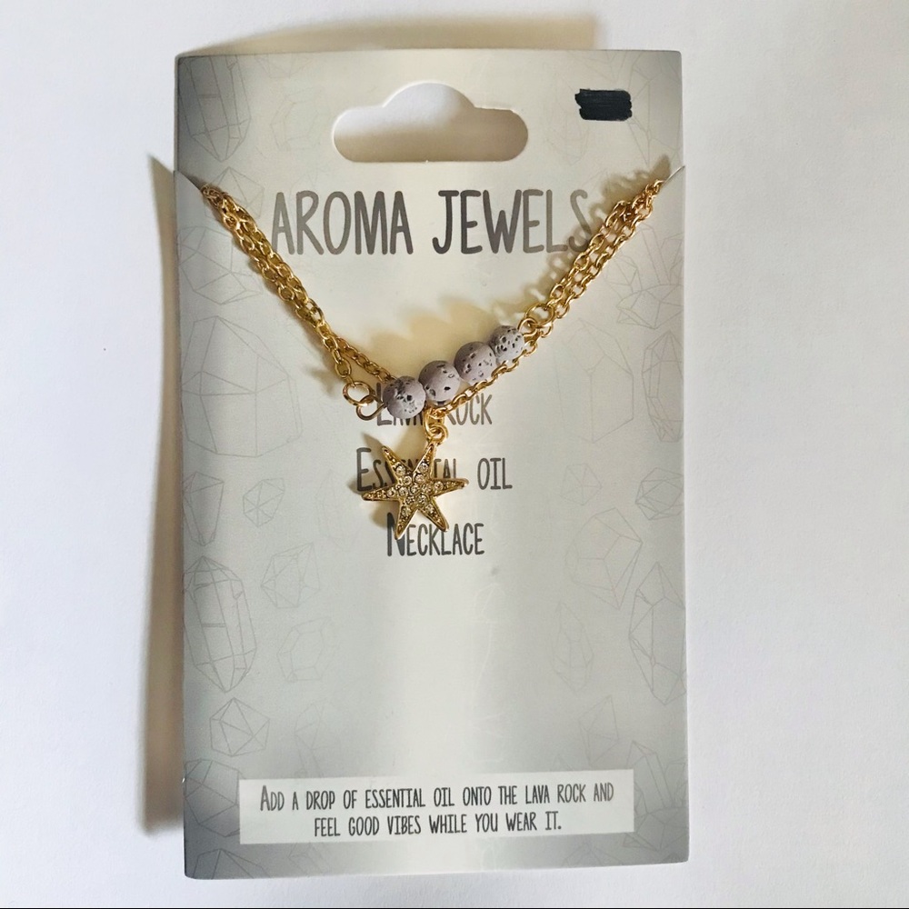 Mystic Apparel Aroma Jewels Lava Rock Essential Oil Necklace